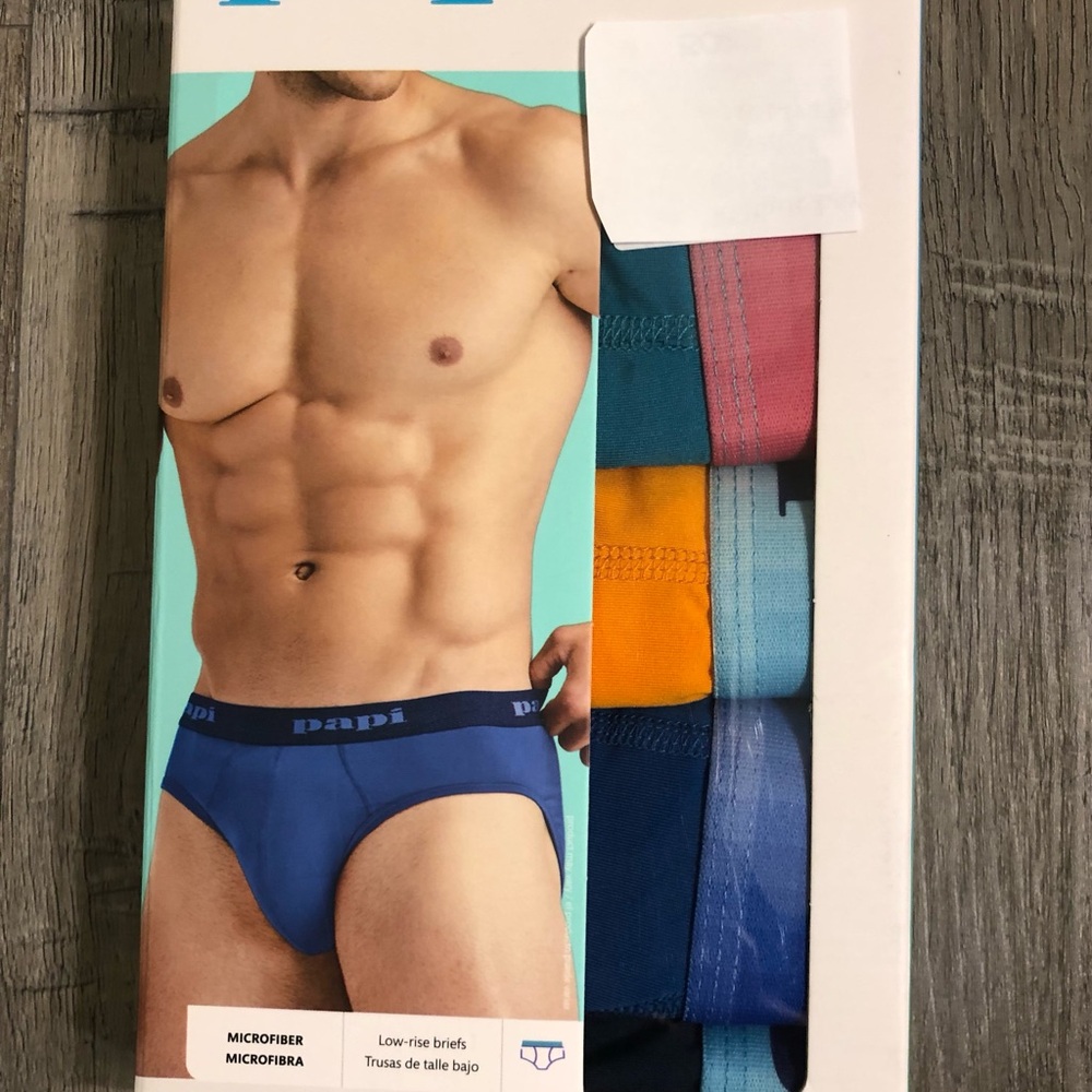 Papi Mens Modern Style Micro fiber sport briefs small performance underwear